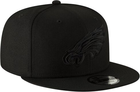 New Era NFL 9FIFTY Black On Black Adjustable Snapback Hat Cap One Size Fits All (Philadelphia Eagles) in Saudi Arabia