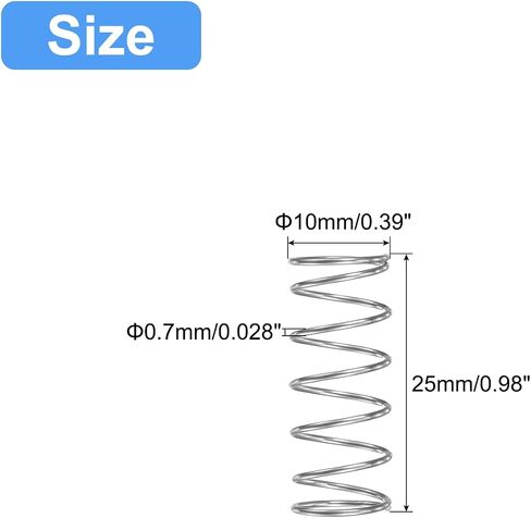 uxcell Compression Spring, 15Pcs 304 Stainless Steel, 7mm OD, 0.7mm Wire Size, 35mm Free Length, Silver Tone in Saudi Arabia