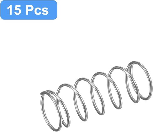uxcell Compression Spring, 15Pcs 304 Stainless Steel, 7mm OD, 0.7mm Wire Size, 35mm Free Length, Silver Tone in Saudi Arabia