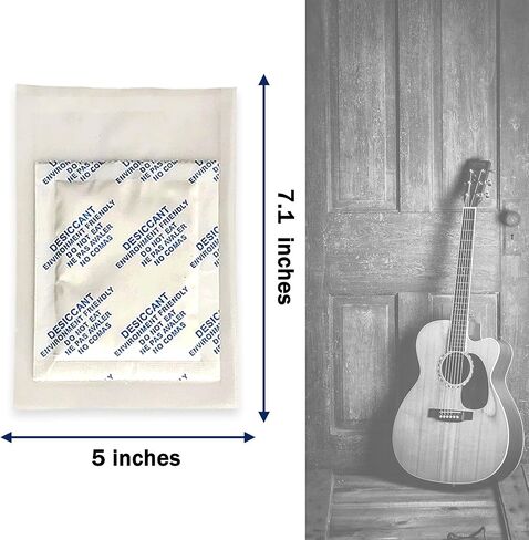 xcivi 6 عبوات من أكياس تجفيف الجيتار، متوافقة مع أفضل منتجات الجيتار، لحقيبة جيتار كاهايا، مجفف جيتار مقاوم للرطوبة، تخزين جيتار خالٍ من الرطوبة، مجفف للآلات الموسيقية in Kuwait