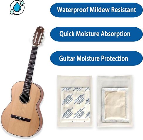 xcivi 6 عبوات من أكياس تجفيف الجيتار، متوافقة مع أفضل منتجات الجيتار، لحقيبة جيتار كاهايا، مجفف جيتار مقاوم للرطوبة، تخزين جيتار خالٍ من الرطوبة، مجفف للآلات الموسيقية in Kuwait