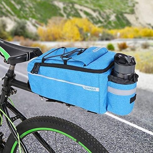 LIXADA Bicycle Pannier Bag With Rain Cover, Bicycle Seat Multifunctional Insulated Trunk Cooler Bag, Shoulder Bag, 29 * 16 * 17cm (Blue) in Saudi Arabia