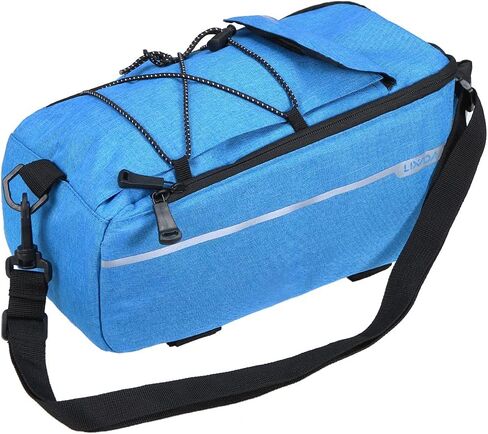 LIXADA Bicycle Pannier Bag With Rain Cover, Bicycle Seat Multifunctional Insulated Trunk Cooler Bag, Shoulder Bag, 29 * 16 * 17cm (Blue) in Saudi Arabia