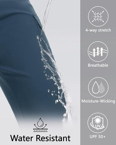 JWM Men's Hiking Cargo Pants - Quick Dry Lightweight Water Resistant Work Tactical Running Outdoor Pant with Zip Pocket UPF50 in Kuwait