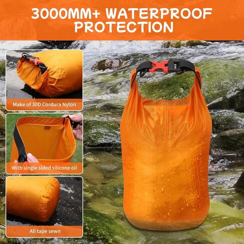 Desoto Waterproof Dry Bag, Roll Top Lightweight Dry Storage Bag Backpack with Emergency Whistle for Travel orange (3L) in Saudi Arabia