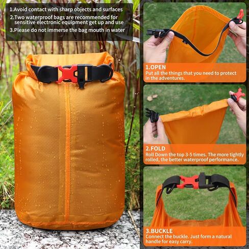Desoto Waterproof Dry Bag, Roll Top Lightweight Dry Storage Bag Backpack with Emergency Whistle for Travel orange (3L) in Saudi Arabia