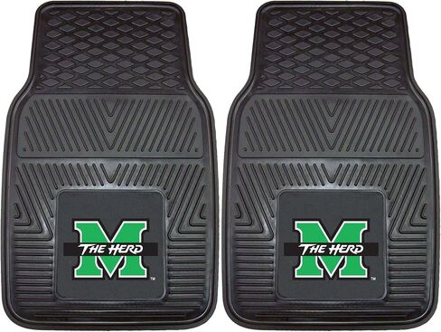 FANMATS 13221 NCAA Marshall Thundering Herd سجادات السيارة للصف الخلفي - مجموعة من قطعتين، 14 بوصة. × 17 بوصة، حماية من جميع الأحوال الجوية، ملاءمة عالمية، تصميم خزان عميق، شعار الفريق المصبوب in Saudi Arabia
