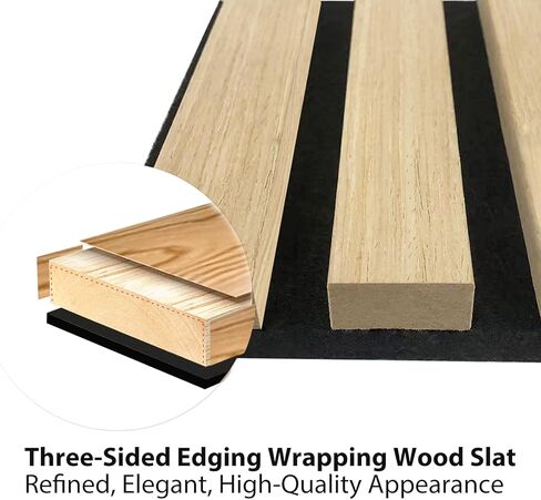 لوحات حائط خشبية صوتية، عبوتان من ألواح حائط خشبية مقاس 47.2 بوصة × 12.6 بوصة، لوحات حائط عازلة للصوت لغرفة النوم وغرفة المعيشة والمطبخ والمكاتب، من خشب البلوط الطبيعي in Kuwait