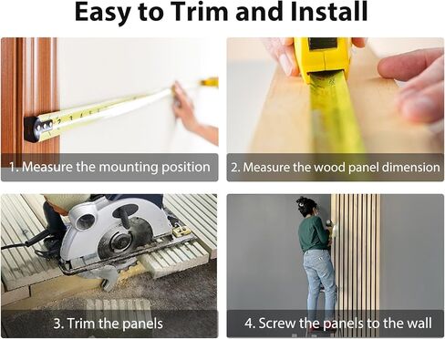 لوحات حائط خشبية صوتية، عبوتان من ألواح حائط خشبية مقاس 47.2 بوصة × 12.6 بوصة، لوحات حائط عازلة للصوت لغرفة النوم وغرفة المعيشة والمطبخ والمكاتب، من خشب البلوط الطبيعي in Kuwait