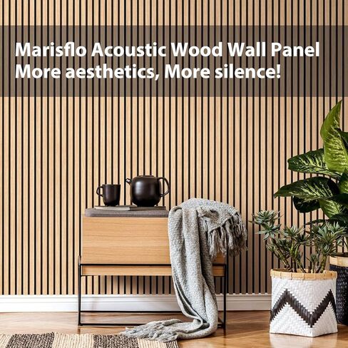 لوحات حائط خشبية صوتية، عبوتان من ألواح حائط خشبية مقاس 47.2 بوصة × 12.6 بوصة، لوحات حائط عازلة للصوت لغرفة النوم وغرفة المعيشة والمطبخ والمكاتب، من خشب البلوط الطبيعي in Kuwait