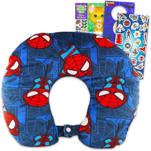Marvel Spiderman Travel Neck Pillow for Kids- Bundle with 13" Spiderman Neck Pillow, & More | Spiderman Travel Accessories Set in Kuwait