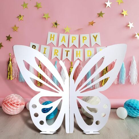 Large Size Wooden Butterfly Decor Butterfly Craft Butterfly Wood Decoupage Butterfly Shape Slices Birthday Wedding Baby Shower DIY Decorations (Light Pink,46.85 x 62.2 Inches) in Saudi Arabia