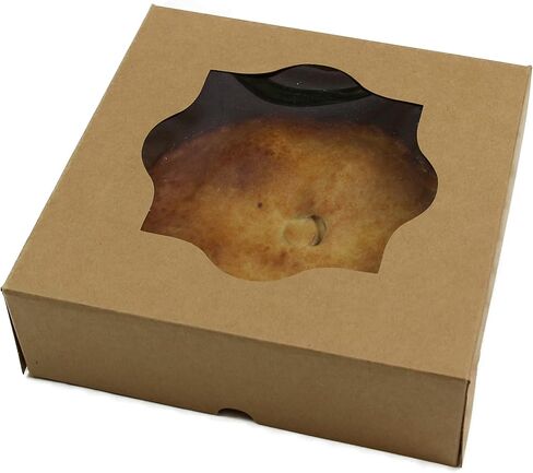 Global Sugar Art 5 Count- 10"x10"x3" Brown Bakery Box for Pies, Cookies, Cakes, Brownies, Quiche and all Baked Goods. Professional Looking Natural Kraft Paper Pastry Boxes in Saudi Arabia