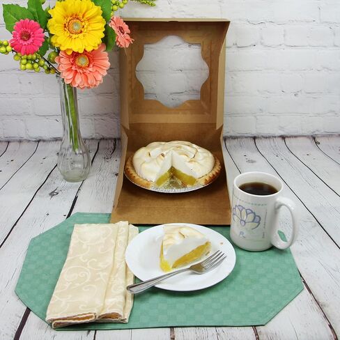 Global Sugar Art 5 Count- 10"x10"x3" Brown Bakery Box for Pies, Cookies, Cakes, Brownies, Quiche and all Baked Goods. Professional Looking Natural Kraft Paper Pastry Boxes in Saudi Arabia