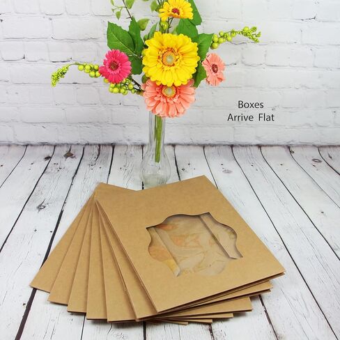 Global Sugar Art 5 Count- 10"x10"x3" Brown Bakery Box for Pies, Cookies, Cakes, Brownies, Quiche and all Baked Goods. Professional Looking Natural Kraft Paper Pastry Boxes in Saudi Arabia