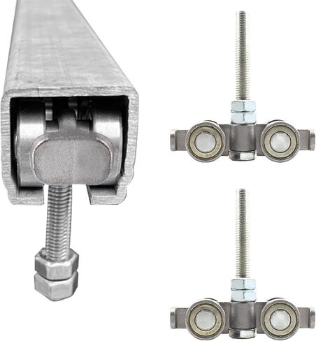2pcs Trolley Assembly Roller Trolley Roller Bearing 4 Wheel Track Roller Wheels Silent M10 and 2 Nut Bolt for Use with 1-5/8" Wide and All 1-5/8" or Taller Strut Channel Trolley Rollers in Kuwait