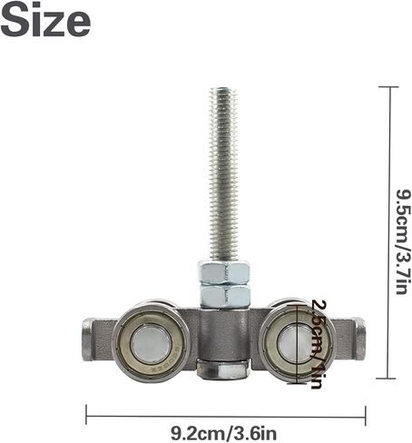 2pcs Trolley Assembly Roller Trolley Roller Bearing 4 Wheel Track Roller Wheels Silent M10 and 2 Nut Bolt for Use with 1-5/8" Wide and All 1-5/8" or Taller Strut Channel Trolley Rollers in Kuwait