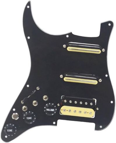 Black 3Ply SSH Electric Guitar Cut-off Switch Left Handed Pickguard Pickup with Singlecut Wiring Loaded Prewired Pickguard Swith Control Scratchplate for Fender Strat Guitar Replacement in Saudi Arabia