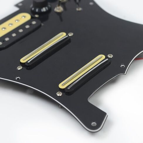 Black 3Ply SSH Electric Guitar Cut-off Switch Left Handed Pickguard Pickup with Singlecut Wiring Loaded Prewired Pickguard Swith Control Scratchplate for Fender Strat Guitar Replacement in Saudi Arabia