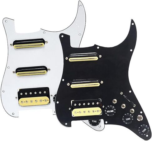 أسود 3رقائق SSH غيتار كهربائي قطع التبديل لاقط بيك جارد باليد اليسرى مع أسلاك فردية محملة بسلك مسبق مع لوحة خدش للتحكم لاستبدال غيتار سترات الحاجز in Kuwait