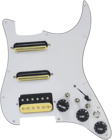 Black 3Ply SSH Electric Guitar Cut-off Switch Left Handed Pickguard Pickup with Singlecut Wiring Loaded Prewired Pickguard Swith Control Scratchplate for Fender Strat Guitar Replacement in Saudi Arabia