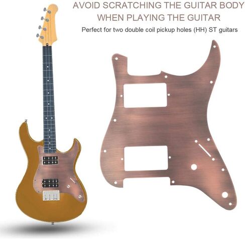 Pickguard, RiToEasysports Guitars Copper Pickguard & Back Plate Cavity Cover for ST Guitar Pickguard Stratocaster Double Humbuckers in Saudi Arabia