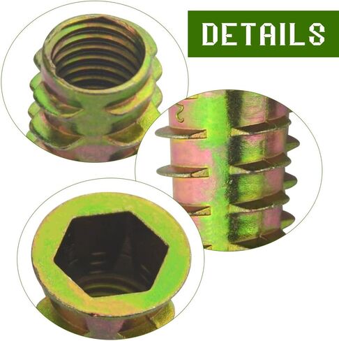 130 قطعة إدراجات مترابطة المكسرات 7 أحجام إدراجات المكسرات مجموعة متنوعة للأثاث الخشبي متري الخيوط الخشب إدراج M4/M5/M6/M8/M10 in Kuwait