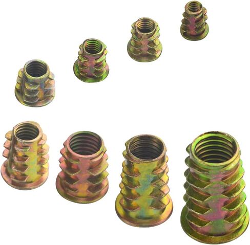 130 قطعة إدراجات مترابطة المكسرات 7 أحجام إدراجات المكسرات مجموعة متنوعة للأثاث الخشبي متري الخيوط الخشب إدراج M4/M5/M6/M8/M10 in Kuwait