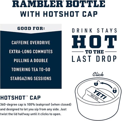 YETI Rambler 12 oz Bottle, Stainless Steel, Vacuum Insulated, with Hot Shot Cap in Saudi Arabia