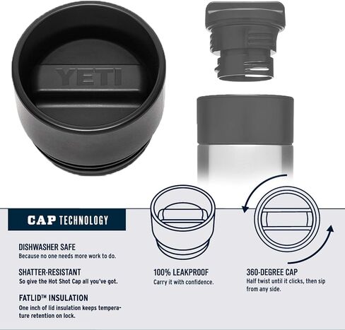 YETI Rambler 12 oz Bottle, Stainless Steel, Vacuum Insulated, with Hot Shot Cap in Saudi Arabia