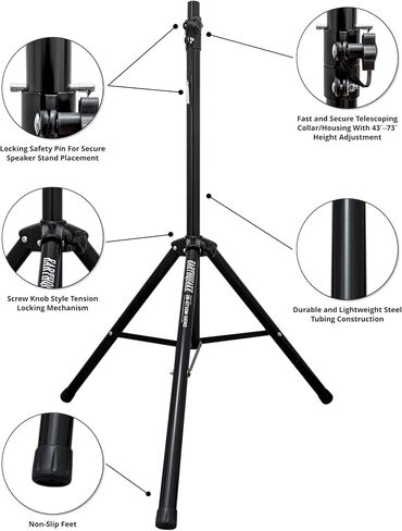 حامل مكبر صوت Earthquake Sound 2B-ST35M GEN2 قابل للتعديل DJ/PA مع حقيبة حمل، أقصى وزن 132 رطلاً لكل حامل (زوج) in Saudi Arabia