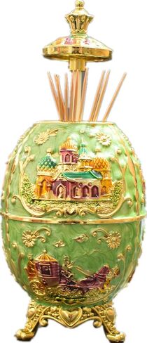 علبة موزع أعواد الأسنان التلقائية الرجعية المنبثقة حامل أعواد الأسنان منظم تخزين حاوية الديكور للمطبخ ديكور المنزل (قلعة متعددة الألوان) in Kuwait