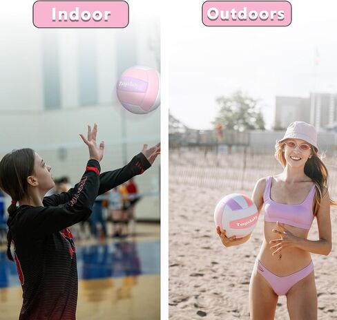 Soft Touch Volleyball Kit - Official Size 5 PU Leather Volleyball - for Outdoor/Indoor Play/Beach Game/Gym Training for Youth Teens Children Practice Volleyballs with Small Pump in Saudi Arabia