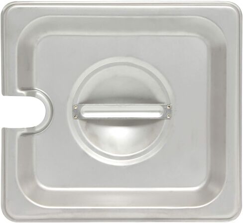 غطاء مقلاة طاولة البخار من Thunder Group STPA5160CS، مقاس 1/6، مشقوق بمقبض، زوايا معززة، 24 مقياس، من الفولاذ المقاوم للصدأ، NSF (صنع في الصين)، عبوة من 12 قطعة in Saudi Arabia