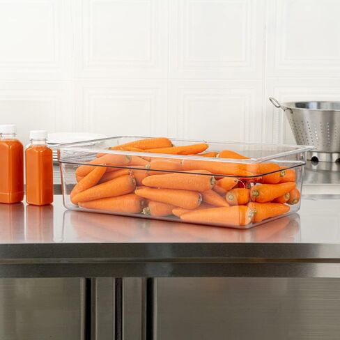 Restaurantware Met Lux 6 Inch Deep Food Pan 1 Full-Size Commercial Food Storage Container - Freezable Sturdy Clear Plastic Cold Pan Dishwashable For Kitchens Restaurants Or Cafeterias in Saudi Arabia