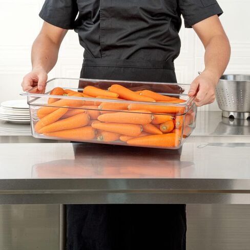 Restaurantware Met Lux 6 Inch Deep Food Pan 1 Full-Size Commercial Food Storage Container - Freezable Sturdy Clear Plastic Cold Pan Dishwashable For Kitchens Restaurants Or Cafeterias in Saudi Arabia