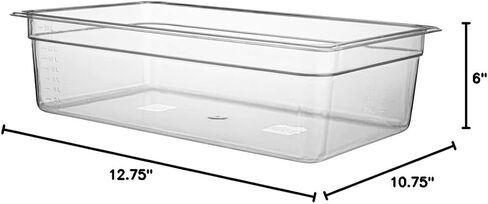 Restaurantware Met Lux 6 Inch Deep Food Pan 1 Full-Size Commercial Food Storage Container - Freezable Sturdy Clear Plastic Cold Pan Dishwashable For Kitchens Restaurants Or Cafeterias in Saudi Arabia