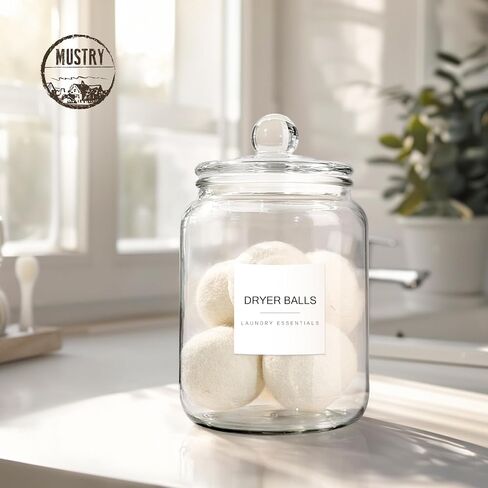 برطمانات زجاجية موستري لتنظيم غرفة الغسيل، برطمانات غسيل سهلة الفتح بيد واحدة مع أغطية سعة 0.5 جالون (مجموعة من 2) in Kuwait