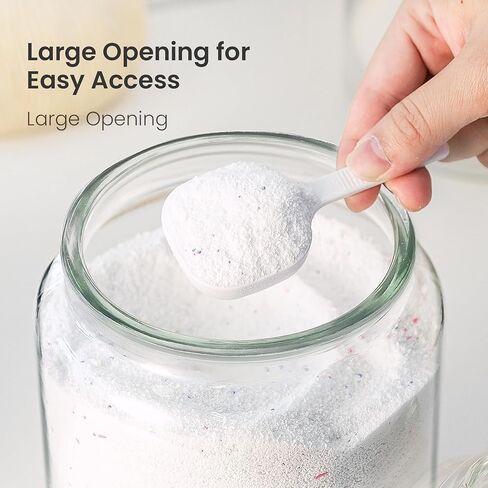 برطمانات زجاجية موستري لتنظيم غرفة الغسيل، برطمانات غسيل سهلة الفتح بيد واحدة مع أغطية سعة 0.5 جالون (مجموعة من 2) in Kuwait
