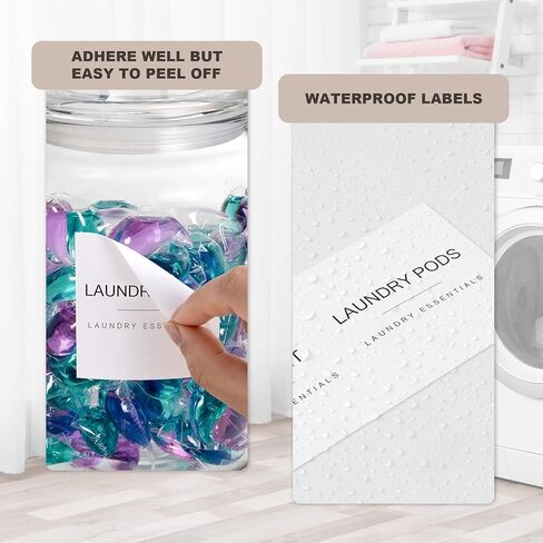 برطمانات زجاجية موستري لتنظيم غرفة الغسيل، برطمانات غسيل سهلة الفتح بيد واحدة مع أغطية سعة 0.5 جالون (مجموعة من 2) in Kuwait