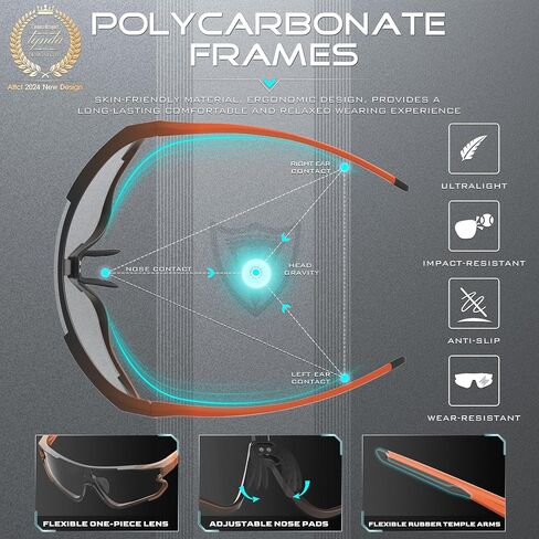 ATTCL Photochromic Sports Sunglasses for Men Women Running Baseball Golf Cycling Glasses UV Protection in Saudi Arabia