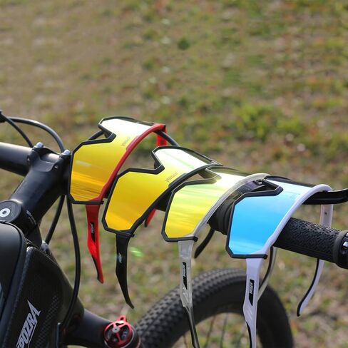 نظارات JEPOZRA المستقطبة لركوب الدراجات مع 3 عدسات قابلة للتبديل، نظارات ركوب البيسبول والجري والتزلج الرياضية in Kuwait