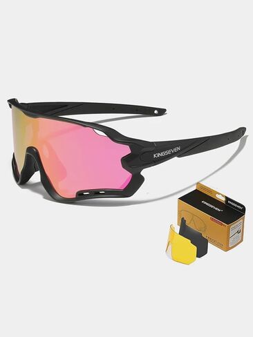 KINGSEVEN Polarized Cycling Glasses for Men Women Bicycle MTB Road Bike Sunglasses with 4 Interchangeable Lenses LS-911 in Saudi Arabia