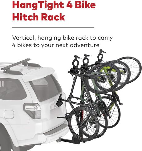 Yakima Versatile HangTight 4 Vertical Hanging Hitch Steel Bike Rack for 2 Inch Hitch Receivers with Fully Padded Cradles and Tilting Design, Black in Saudi Arabia
