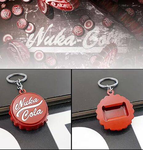 سلسلة مفاتيح بفتحة زجاجات بغطاء من Fall Out Nuka Cola، باللون الأحمر in Saudi Arabia