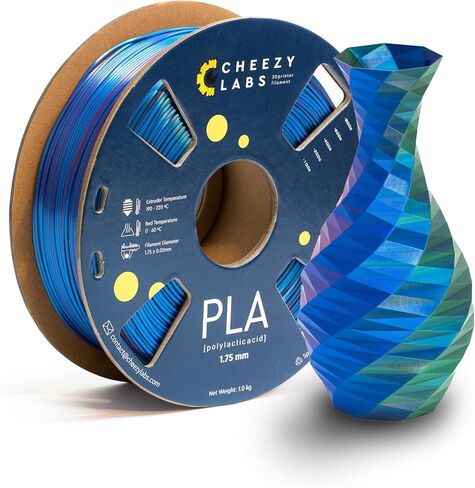 Magic PLA 1.75mm 3D Printer Filament High Tolerance Tangle Free Printer Filament Shiny Silk Coextruded 1kg/2.2lbs (Red/Blue/Green) in Saudi Arabia