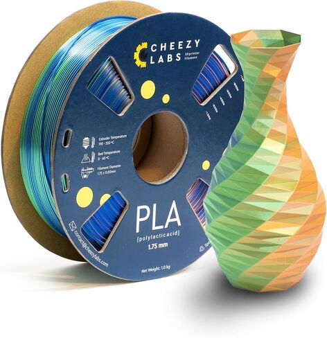 Magic PLA 1.75mm 3D Printer Filament High Tolerance Tangle Free Printer Filament Shiny Silk Coextruded 1kg/2.2lbs (Red/Blue/Green) in Saudi Arabia