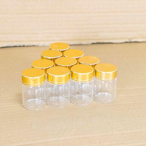 50ml Transparent Borosilicate Glass Bottle With Gold Aluminum Cap Breakable Glass Bottle Prop Gift Jars Crafts 6pcs-37x70x25mm in Saudi Arabia