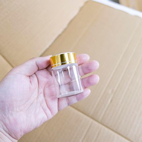 50ml Transparent Borosilicate Glass Bottle With Gold Aluminum Cap Breakable Glass Bottle Prop Gift Jars Crafts 6pcs-37x70x25mm in Saudi Arabia