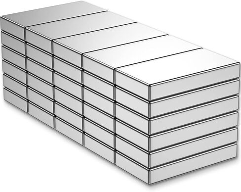 10Pcs Small Strong Neodymium Magnets Bar，Rectangular Rare Earth Magnets Heavy Duty，Extra Strong Square Magnets for Refrigerator Crafts Industrial Tool Storage (30x10x3mm) in Saudi Arabia